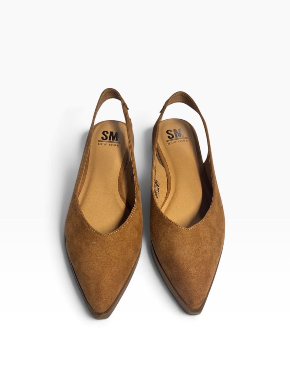 SM New York Women’s Tan Suede Pointed Slingback Flats
